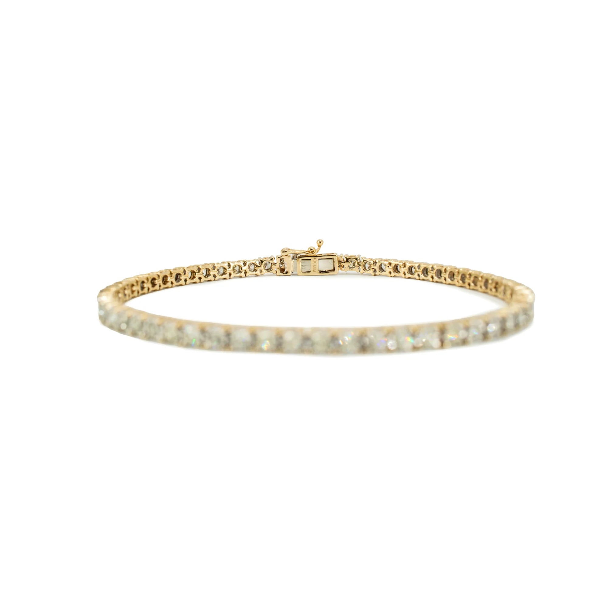 MEN’S 10K YELLOW GOLD 3.54CT ILLUSION SETTING DIAMOND TENNIS BRACELET